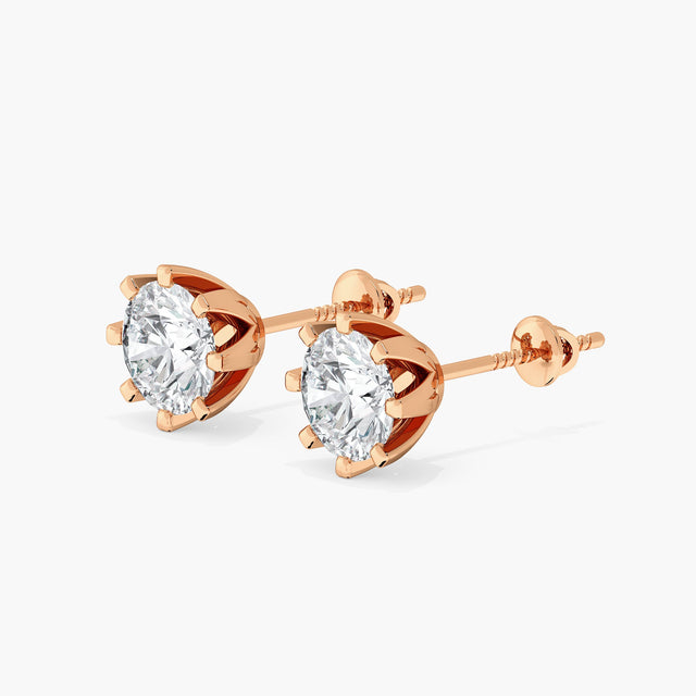 Cosmosa Petal Solitaire Studs