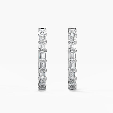 Baguette Breeze Diamond Hoop - Pure Traces Lab Grown Diamond Earring