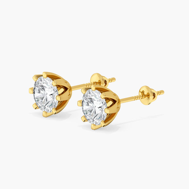 Cosmosa Petal Solitaire Studs
